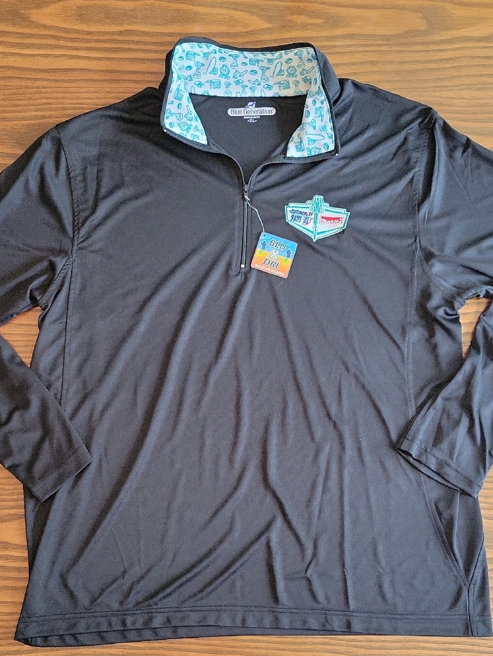 ** NEW** Blue Generation Men's Black Quarter-Zip Long-Sleeve Shirt | Size: XL